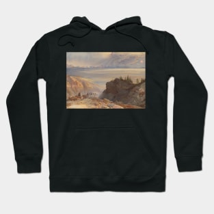 Cowboys Crossing Mountains - Vintage Western American Art Hoodie